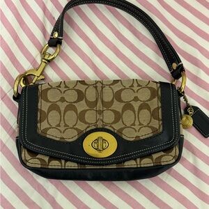 Elegant Black and Brown Designer Shoulder Bag